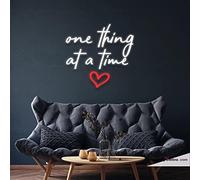 Letrero de neón real con tubos LED One Thing At A Time, hecho a mano, para decoración de pared, PVC, 35,5 x 43,1 cm