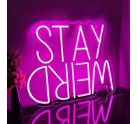 Letrero de neón Stay Weird para decoración de pared, letrero de luz de neón con luces de neón USB LED para dormitorio, sala de estar, sala de estudio, letreros LED para decoración de pared, regalo de