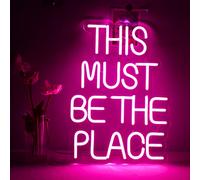 Letrero de neón This Must Be The Place para decoración de pared, luz LED rosado para decoración del hogar, letrero iluminado con USB para dormitorio, bar, boda, fiesta de cumpleaños
