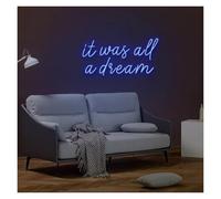 Letrero de neón Todo fue un sueño para el letrero de neón LED para dormitorio, hogar, para fiesta, sala, bar, club, tienda, decoración pared, lámpara regulable alimentada por para USB, 38 cm x 16(D)