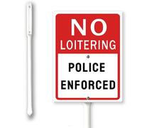 Letrero de no merodear con estacas para patio al aire libre, 11,7 x 15,2 cm