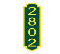 Letrero De Número Casa, Placa Dirección Acrílica PVC, Vertical U Horizontal, for Buzón Exterior, Apartamento, Oficina, Hotel, 1 Uds(Yellow on Green,12inch (30.5x7.6CM))