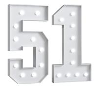 Letrero de números iluminados for marquesina de 70 cm/2,3 pies, luces LED numérica for decoraciones del 1er 21 cumpleaños, luces nocturnas for fiestas decoración del hogar(Age 51)