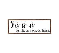 Letrero de pared con marco de madera vintage This Is Us, Our Life, Our Story, Our Home Wood Family Signs Decoración de pared, Letreros rústicos de madera para decoración del hogar, dormitorio,