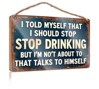 Letrero de pared de cocina con texto en inglés "Stop Drinking: The Battle Within" (23 x 35 cm)