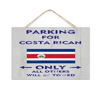 Letrero de pared de madera de estacionamiento para Costa Rica, bandera nacional, regalos náuticos, letrero de madera de 12 x 8 pulgadas, bandera del estado del mundo, letrero decorativo de madera para
