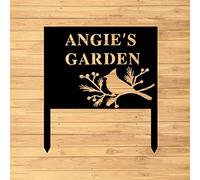 Letrero de pared de metal personalizado para jardín, arte de pared de metal para jardín, decoración de pared de metal para jardín, letreros de jardín con nombre, decoración de jardín personalizada