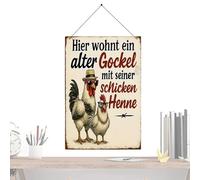 Letrero de pared de pollo, de madera de fácil instalación, letrero de pollo de gallo, decoración de pared, para jardín, granja, cocina, comedor, garaje, dormitorio, sala de estar