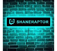 Letrero de pared LED de neón personalizado con nombre de usuario de Twitch, letrero de metal LED personalizado, regalo para jugadores, decoración de pared de sala de juegos