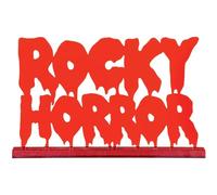 Letrero de pie de Rocky Horror (1 unidad) - 11 x 7.25 pulgadas - Letrero acrílico rojo espeluznante - perfecto para Halloween y fiestas de disfraces