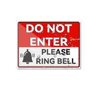 Letrero de plástico acrílico con texto en inglés «Do Not Enter Please Ring», esquinas redondeadas de larga duración con cinta de doble cara en la parte posterior, 15,2 x 20,3