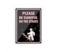 Letrero de plástico acrílico con texto en inglés «Please Be Careful On The Stairs», 15,2 x 20,3 cm, con símbolos autoadhesivos, para restaurantes, salones, hoteles, moteles, baños públicos