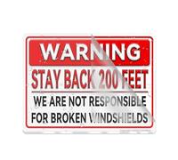Letrero de plástico acrílico con texto en inglés "Warning Stay Back" de 6 x 8 pulgadas con símbolos autoadhesivos, para restaurantes, salones, hoteles, moteles, descansos, baños públicos