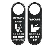 Letrero de poliuretano para colgar en la puerta, indicador de doble cara con texto en inglés «Do Not Disturb Please Come In» para baño, baño, moderno, color negro, para oficina, hogar, hotel, baño, 24