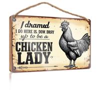 Letrero de porche navideño con texto en inglés "I Dreamed I Do Here Is Grow Up To Be A Chicken Lady". Pósteres para decoración colgante de habitación de niños (20 x 30 cm)