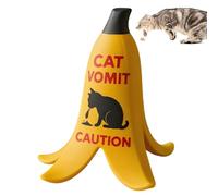 Letrero de precaución de vómito de gato, letrero decorativo de broma, forma de cáscara de plátano, divertido gato y perro, decoración de advertencia de vómito para coleccionistas novedosos