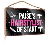 Letrero de puerta con texto en inglés «Work From Home» Paise'S Hairstylist Of Start Wooded Sign Man Cave Furniture Fall Office Decor
