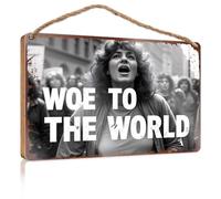 Letrero de puerta con texto en inglés «Work From Home» Woe To The World Wooded Sign Man Cave Furniture Fall Office Decor
