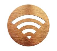 Letrero de puerta de aseo， Letrero de Wifi - Letreros de Wifi Gratis, for Habitación de Invitados - Placa de Wifi Decoración de Oficina Accesorios de Tablero Compuesto de Aluminio(Golden,14x14cm)