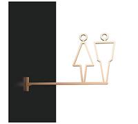 Letrero De Puerta De WC De Metal Colgado Lateralmente, 20.7x32 Cm / 8.1X12.6 Pulgadas Letrero De Baño Masculino Y Femenino Letrero De Baño De Hotel Letrero De Baño Letrero De Guía De Logotipo De Baño