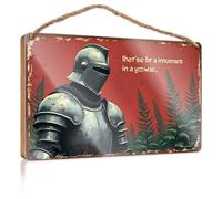 Letrero de puerta para el hogar Bravery In War: A Knight'S Tale Wooded Sign Fall Porch Sign Love Signs para decoración del hogar (23 x 35 cm)