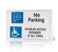 Letrero de PVC con texto en inglés "No Parking Disabled Access", 4 agujeros preperforados para exteriores, 300 x 200 pulgadas, autoadhesivo, resistente, duradero y resistente al óxido, resistente a la
