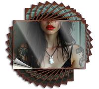 Letrero de reglas de barra, belleza de pelo de cuervo con intrincados tatuajes de hombro, 10 unidades, letreros de metal divertidos para decoración de bar deportivo (12 x 18 cm)
