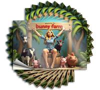 Letrero de reglas de barra con texto en inglés "Welcome To Bunny Farm: A Day With Cute Animals" 10 piezas de letreros metálicos divertidos para decoración de bar deportivo (8 x 12 cm)