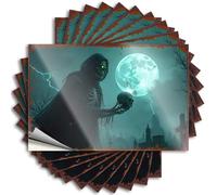 Letrero de reglas de barra Nightmare Moon: The Grim Reaper'S Haunting Presence, 10 piezas de letreros de metal divertidos para decoración de bar deportivo (12 x 18 cm)