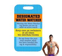 Letrero de reglas de piscina, listado de insignias de reglas de piscina pequeñas, señales creativas de recordatorios de seguridad, observador de agua designado, accesorios de natación de seguridad en