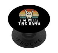 Letrero de Rock con Texto en inglés I'm with The Band PopSockets PopGrip Adhesivo