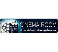 Letrero de sala de cine, decoración de sala de cine, sala de cine, letrero de calle, decoración de pared para el hogar, granja, bar, cafetería, cueva de hombre, 16 x 4 pulgadas