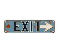 Letrero de salida con flecha, letrero de metal vintage para decoración de pared, hogar, bar, jardín, decoración de pared, póster de metal de 10,2 x 40,6 cm