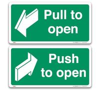 Letrero de seguridad para puerta de salida de incendios estándar británico (vinilo autoadhesivo, juego, 200 x 100 mm)