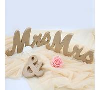 Letrero de señora y señora para mesa de boda, letras grandes de madera para señorita y señorita, artículos de decoración de fiesta, mesa de cabeza, letra de madera, decoración de aniversario, fiesta