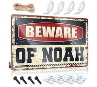 Letrero de Texas Star Decor Vintage & Welcome To The Bathroom a prueba de óxido | Divertida decoración de pared de baño Beware Of Noah/Decoración de pared vintage para inodoro