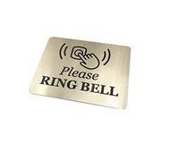 Letrero de timbre con adhesivo para puerta de entrada o entrada de puerta, con laminado UV (tamaño 4.5 pulgadas de ancho x 3.5 pulgadas de alto)