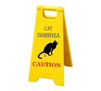 Letrero de vómito de gato, decoración de escritorio impresa en 3D, divertido letrero de precaución, bonito diseño de broma, ideal para el hogar, aula, baño, adornos de oficina, 4.7 x 2.3 x 4.72