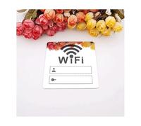Letrero de WiFi 3D acrílico de 10 cm × 10 cm, Pegatinas de Pared con Espejo, Escritura a Mano regrabable, Cuenta y contraseña, for Tienda pública, Pizarra WiFi.(Silver)