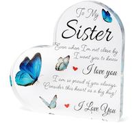 Letrero decorativo acrílico con forma de corazón para hermanas - Regalo de cumpleaños para mejor amiga, adorno acrílico para mujeres, decoración multiescena