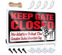 Letrero decorativo con texto en inglés "Keep Gate Closed No Matter What The Greater Swiss Mountain Dog Say State" | Regalo personalizado para amigos, arte colgante para terraza o sala de estar (20 x