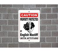 Letrero decorativo con texto en inglés "Property Protected by English Setter Guard Dog Warning Breed", letrero de metal de aluminio, 20,3 x 30,5 cm