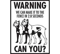 Letrero decorativo de aluminio con texto en inglés "Warning! Cane Corso We can make it to the fence" para patio al aire libre, 8 x 12 pulgadas