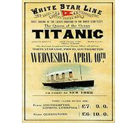 Letrero decorativo de aluminio y metal para decoración de pared, diseño vintage retro inspirado en el Titanic de la película 1912, barco atlántico, estrella blanca, hombre, cueva, pub, cobertizo, bar,