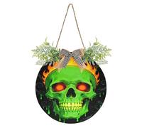 Letrero decorativo de esqueleto gótico estilo goteo para puerta de baño, coronas divertidas para puerta delantera, primavera, verano, otoño, invierno, vacaciones, Halloween, Navidad, decoración de