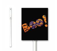 Letrero decorativo de Halloween con estaca de 12 x 15 cm, divertida decoración del hogar, letreros de fiesta de Halloween del 31 de octubre, placa de aluminio, libre de óxido, resistente a la