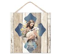 Letrero decorativo de madera colgante con texto en inglés "Be still And Know That I Am God" Salmo 46:10, decoración del hogar para puerta delantera, cristiano, católico, religioso, letreros de madera