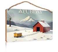 Letrero decorativo de madera con texto en inglés "Snowy Mountain Retreat: A Cozy Cabin Adventure" (20 x 30 cm)