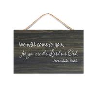 Letrero decorativo de madera para colgar en la pared, 10.0 x 16.0 in, Jeremνas 3:22 We Will Come to You for You Are The Lord Our God, letreros rϊ