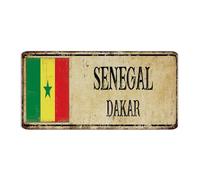 Letrero decorativo de metal para decoración de pared del Dakar de Senegal, letreros de lata para garaje, hombres, patio, recuerdo de país nacional, póster de arte de carretera, regalo para patio, 6 x